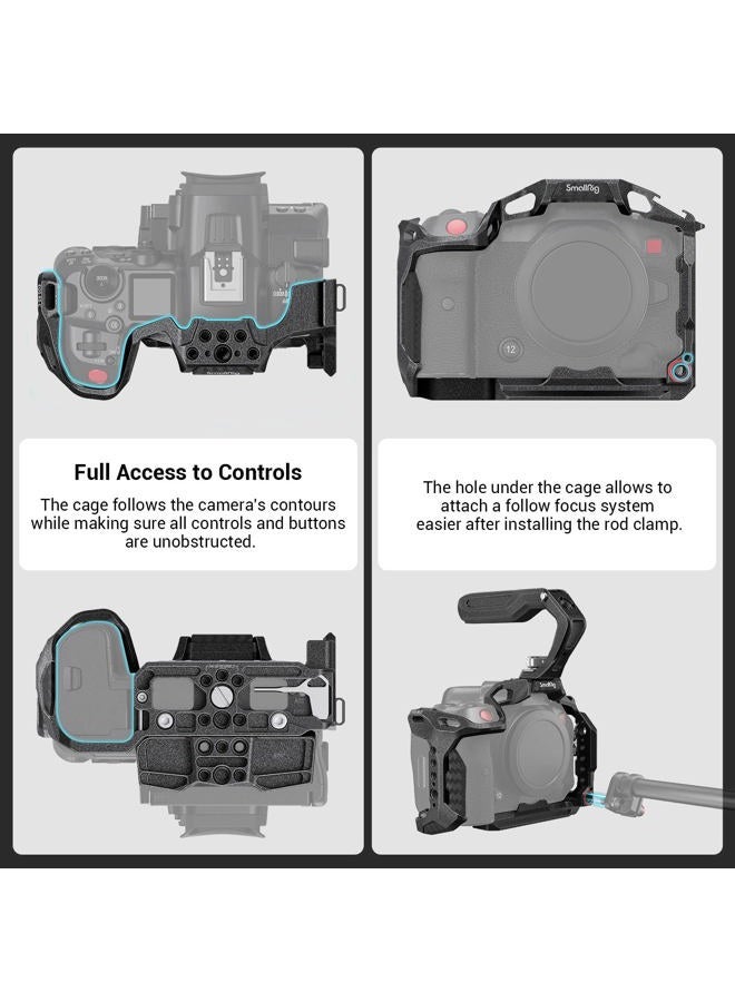 SmallRig R5C Camera Cage Handheld Kit for Canon R5 C with Top Handle, Full Cage, Cable Clamp for HDMI&USB-C -3891 - Image 4
