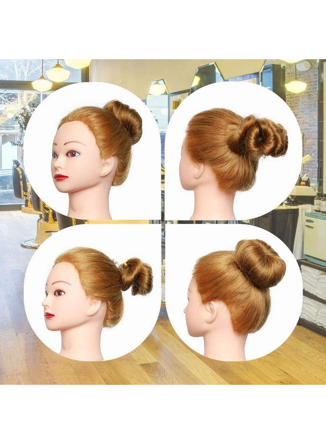 MEIBR Mannequin Head 100% Real Hair Styling Training Head 2427Inch Manikin Cosmetology Hairdressing Doll Head With Free Clamp Female+Braid Set (27#) - Image 5