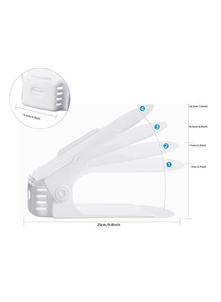 Generic 10 Pack Shoe Slots Organizer Adjustable Shoe Rack Space Saver Double Deck Shoe Stand Holder Shoe Stack for High Low Heels, Sneakers(White)  - Image 5