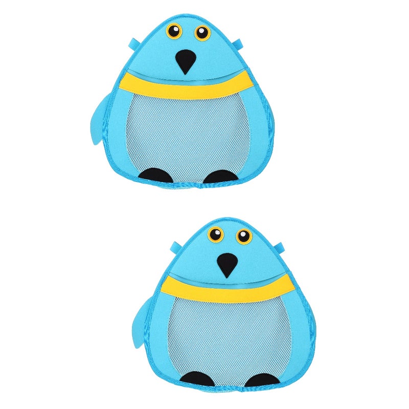 2pcs Cute Animal Shaped Bath Toy Pouch Cartoon Baby Bath Toy Storage Toy Mesh Bag Hanging Organizer - Image 1