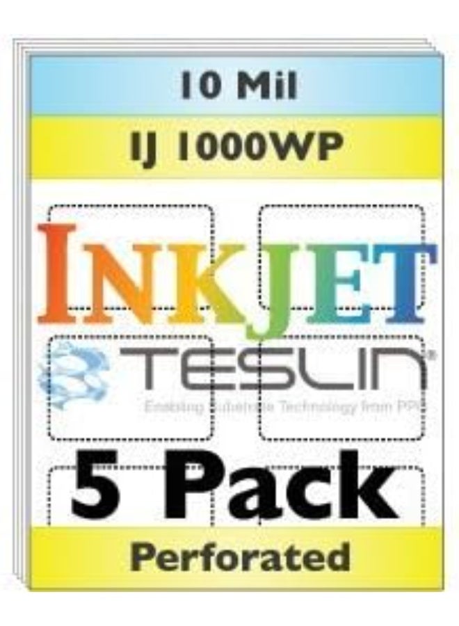 Perforated Inkjet TeslinÂ® Synthetic Paper - 5 Sheets