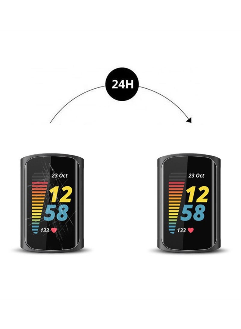 غطاء حماية للشاشة من TPU المرن 8 قطع لت-fitbit charge 5 تغطية كاملة شفاف ملحقات صديقة - Image 1