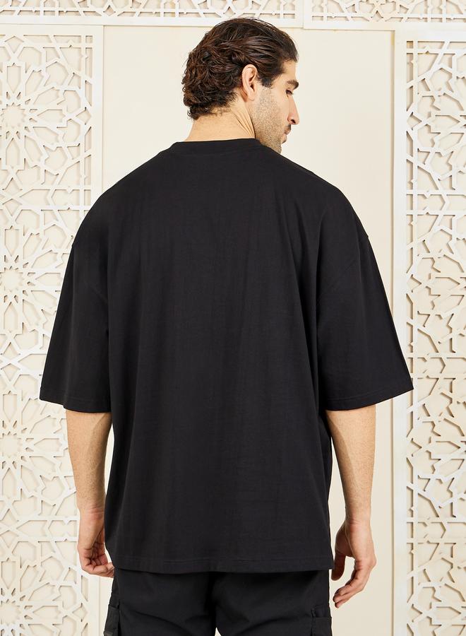 Styli Styli Embroidered Detail Compact Jersey Boxy T-Shirt  - Image 4
