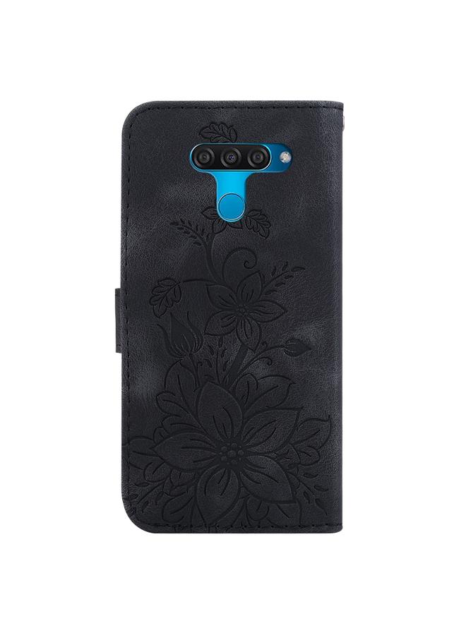 اس-توب جراب لهاتف LG K50 / Q60، جراب جلدي منقوش بنقشة زنبق - Image 3