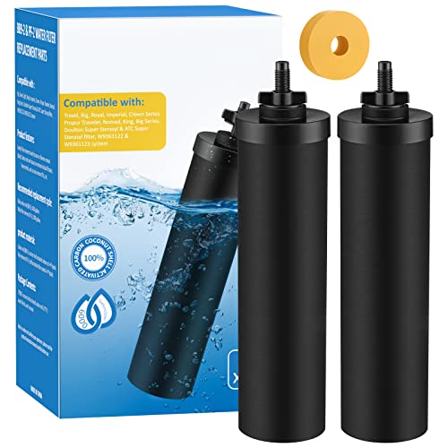 LUFFYLIVE Water Filter Replacement Compatible with Berkey Water Filter System, BB9-2 Replacement Filter Compatible with Berkey Big, Light, Imperial, Travel, Crown, Royal Series (2 Pack) - Image 1