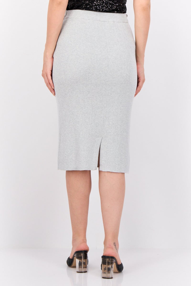 ESPRIT Women Metallic Midi Skirt, Grey - Image 2