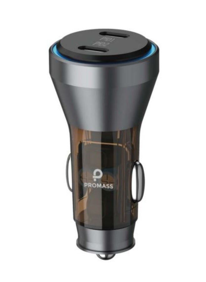 بروماس شاحن سيارة قوي 60 واط بمنفذين موديل PM-0517 – يدعم PD 30W + QC3.0 للشحن السريع