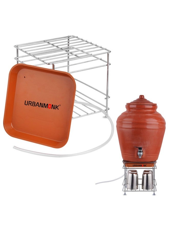 URBANMONK Flate Surface Matka Stand for Water Pot | Pot Stand for kitchen utensils | Steel Matka Stand for Kitchen | Water Pot Stand for Kitchen | 8 X 8 X 7.5 Inch - Image 1