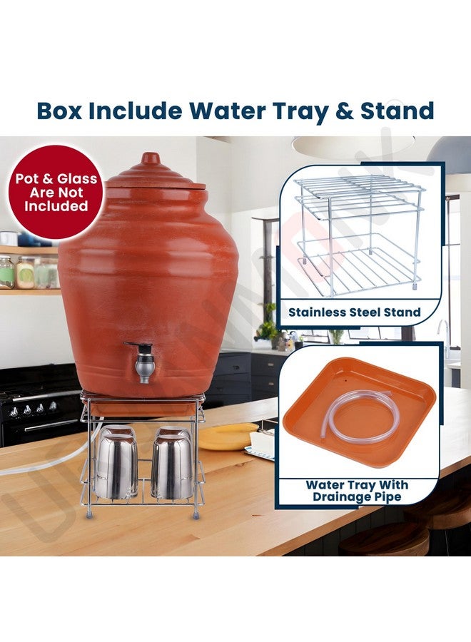 URBANMONK Flate Surface Matka Stand for Water Pot | Pot Stand for kitchen utensils | Steel Matka Stand for Kitchen | Water Pot Stand for Kitchen | 8 X 8 X 7.5 Inch - Image 2