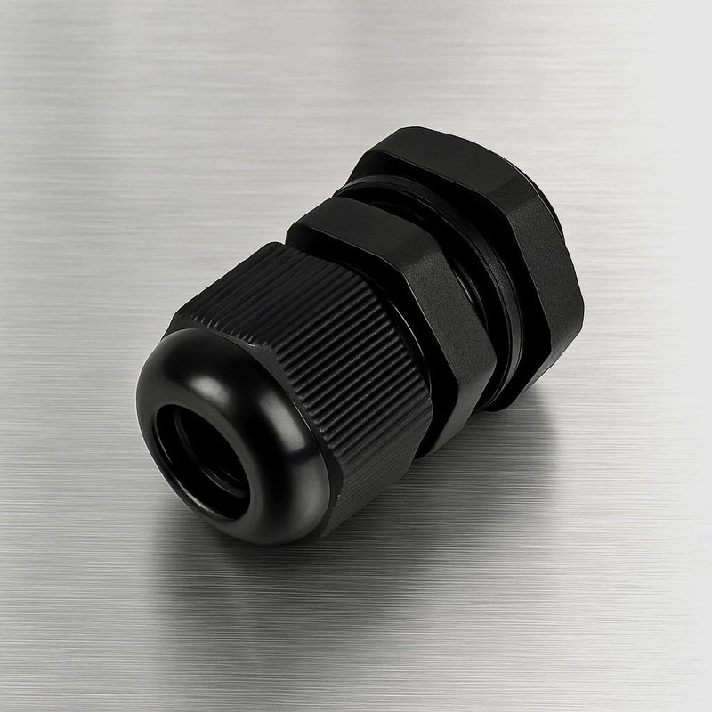 MGI SpeedWare 1/2" NPT Strain Relief Nylon Cord Grip Cable Glands, Black Plastic Grommet 5-Pack - Image 2