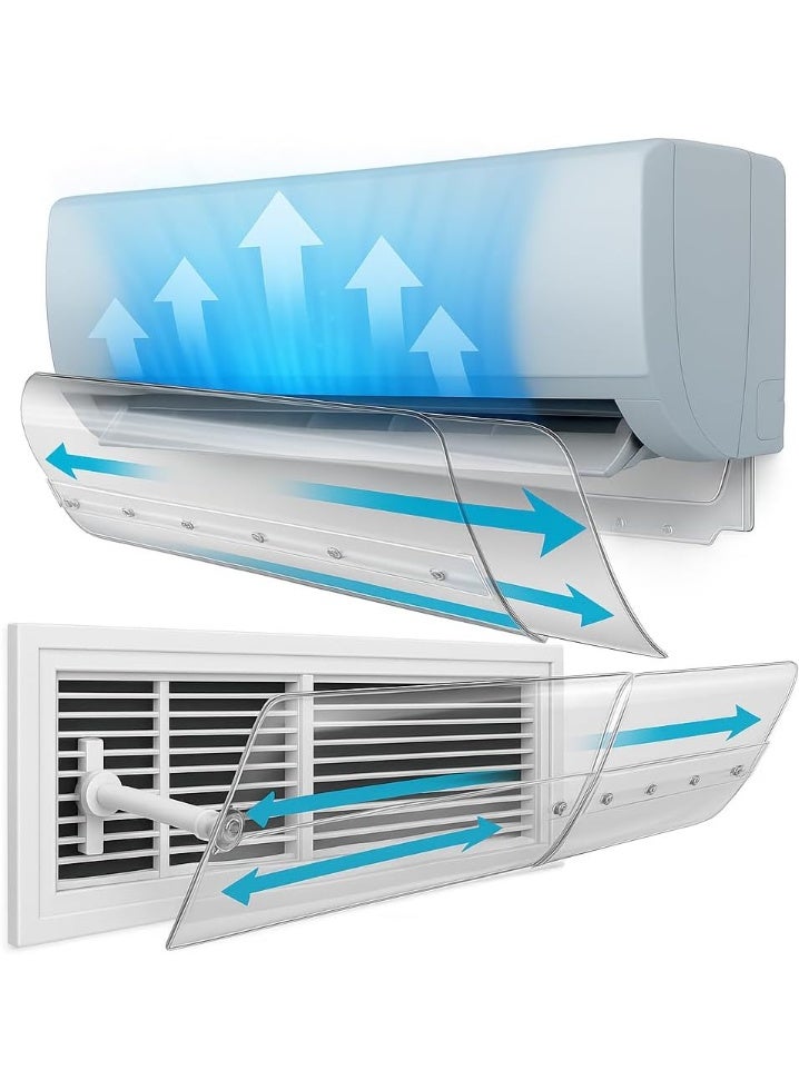 XVersion Adjustable AC Air Deflector – Universal Split AC Wind Direction Controller Adjustable AC Air Deflector 56–102.5cm - Image 1