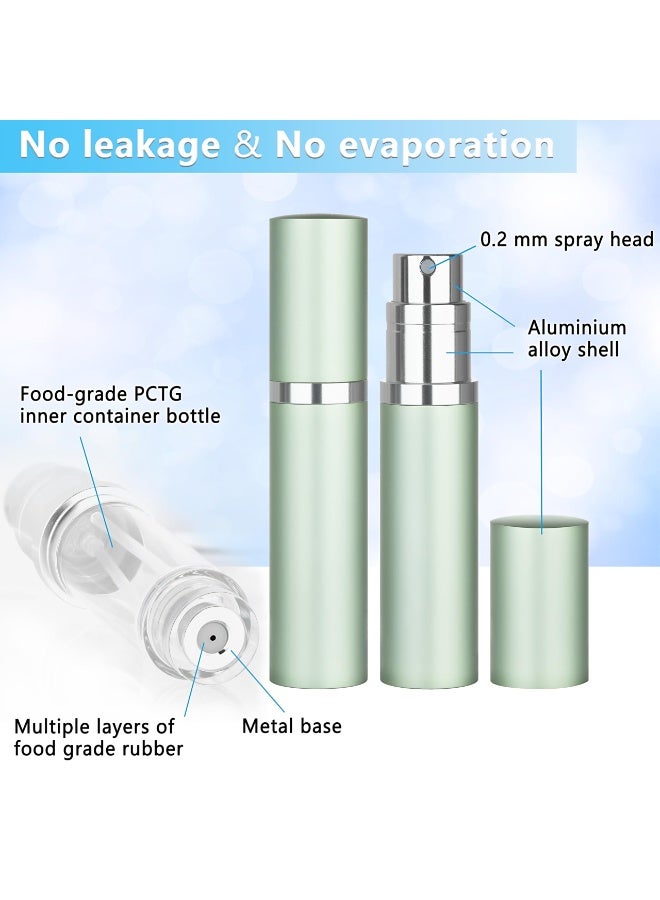 شابية زجاجة عطر فاخرة للسفر قابلة لإعادة التعبئة، سعة 5 مل، مضادة للتسرب، قابلة لإعادة التعبئة، بخاخ عطر محمول - أزرق فاتح + أخضر فاتح - Image 3