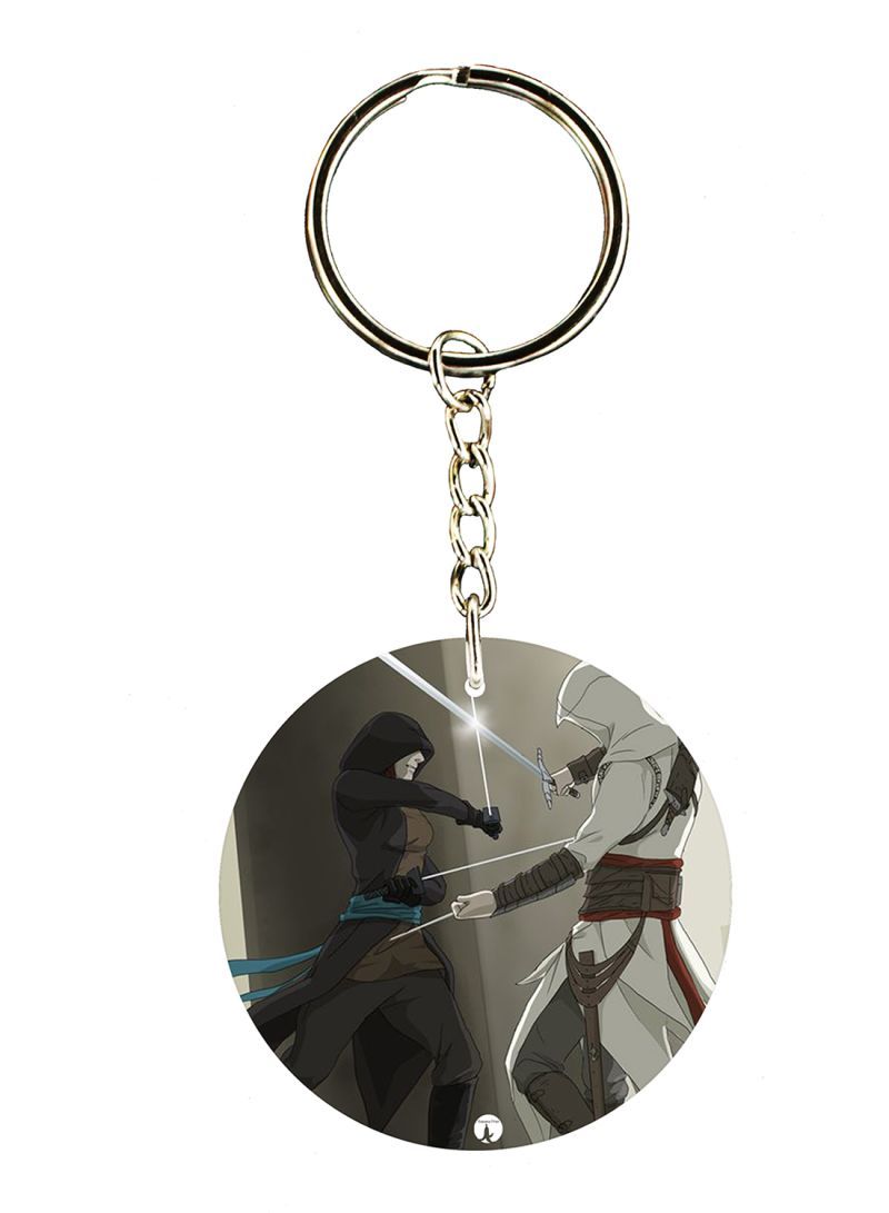 Keychain Of The Video Game Assasin's Creed ( 2 Sides)