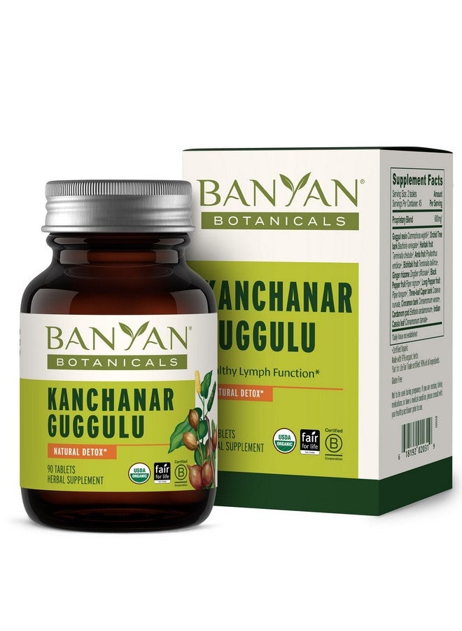 Banyan Botanicals Kanchanar Guggulu Tablets - Organic Lymph Supplement with Guggulu Resin - Promotes The Healthy Elimination of Natural Toxins* - 90 Tablets - Non-GMO Sustainably Sourced Vegan