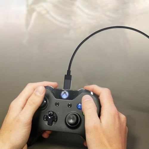 SmallSpark Charger Charging Cable for Xbox One Controller, Micro USB 2.0 Play Data Sync Cord for PlayStation 4, PS4 Slim/Pro Controller, Samsung Galaxy, Android Phone (Black 10 Feet) - Image 2