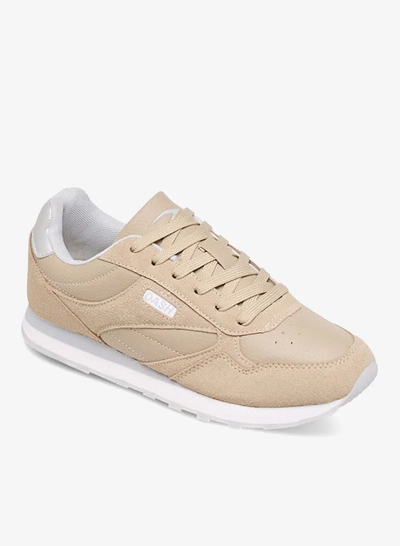 Dash Women Panelled Sneakers with Lace-Up Closure