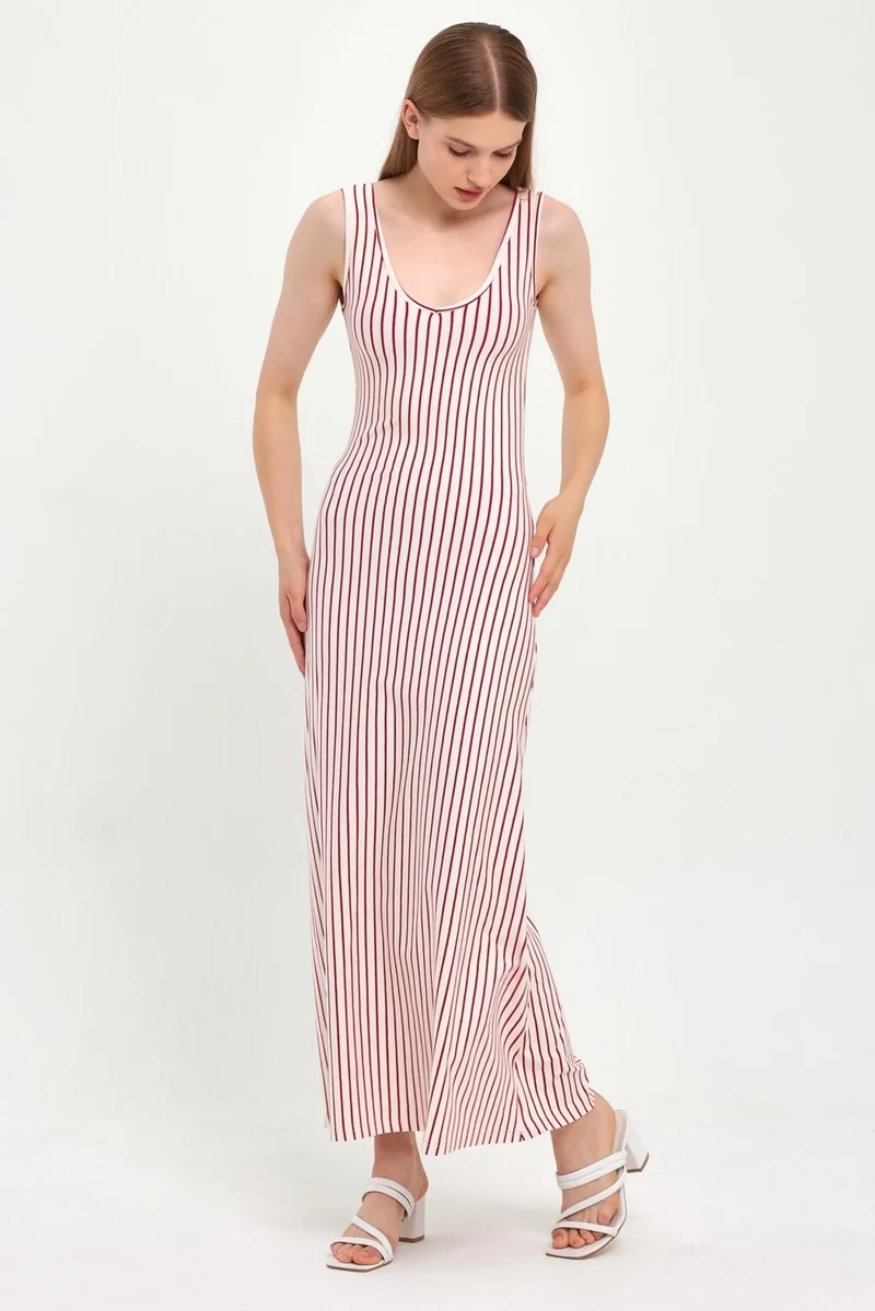 Alexander Gardi Striped Sleeveless Dress