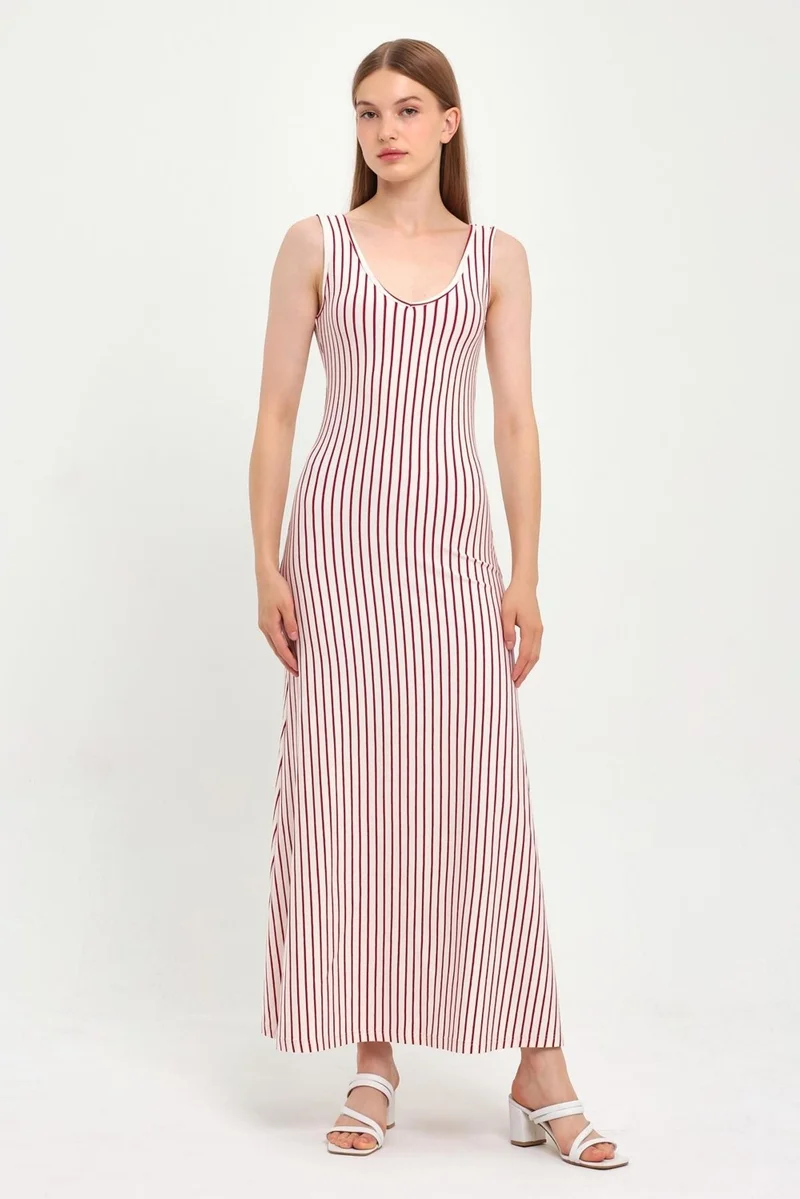 Alexander Gardi Striped Sleeveless Dress