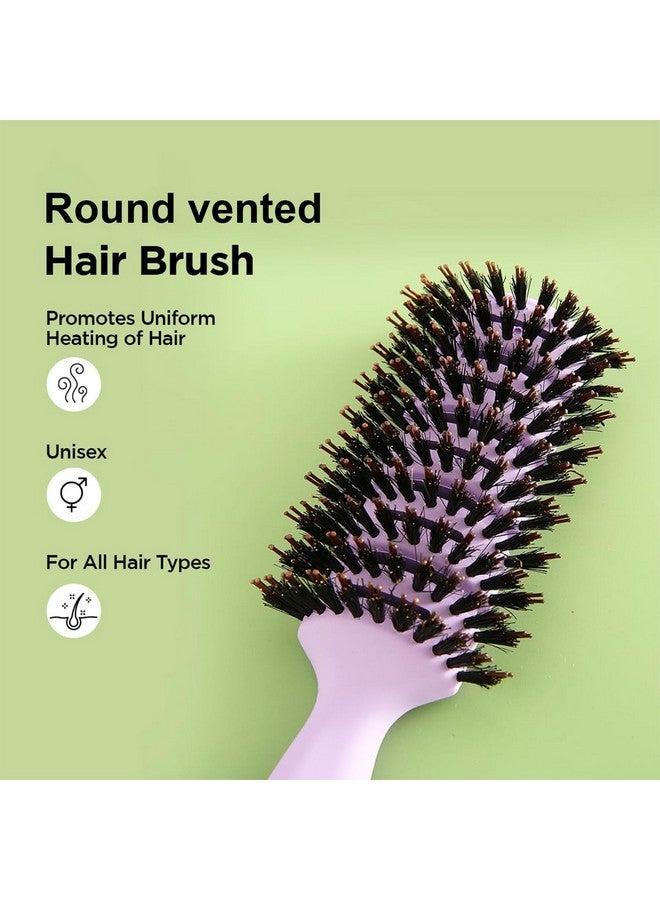 Hearts Hair Brush | Flexible Bristles Brush | Hair Brush With Paddle | Quick Drying Hair Brush | Suitable For All Hair Types | Round Vented Hair Brush | 2 Piece | C13-X-Purp | Purple - Image 2