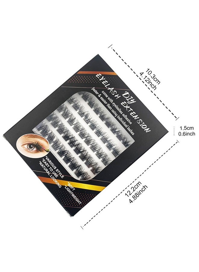 Ocean - False Eyelashes Set, Segmented Eyelashes Single Cluster False Eyelashes, Diy False Eyelash Extension, Individual Lashes Cluster Lashes, Self Adhesive Lashes with Eyelash Glue and Tweezers, Black ﻿ - Image 1