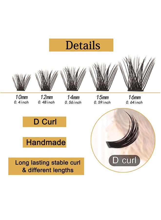 Ocean - False Eyelashes Set, Segmented Eyelashes Single Cluster False Eyelashes, Diy False Eyelash Extension, Individual Lashes Cluster Lashes, Self Adhesive Lashes with Eyelash Glue and Tweezers, Black ﻿ - Image 1