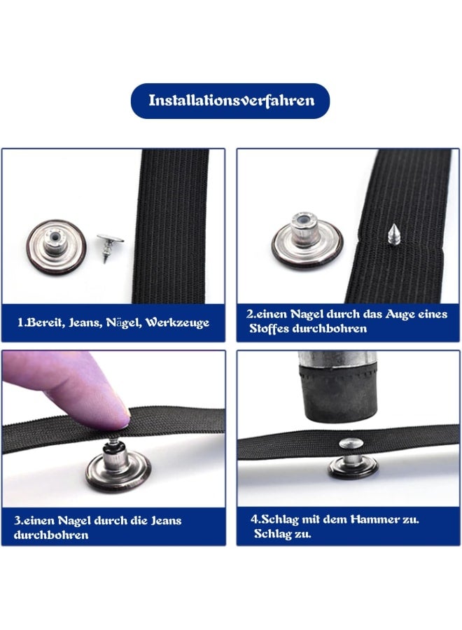 Replacement Jeans Buttons, of 60 Buttons for Jeans with Rivets, Jeans Button for Hooking with Storage Box, Press Studs Metal Trouser Button for Repairing Jeans / Trousers / DIY - Image 5