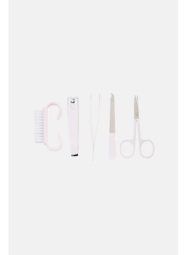 Muy Mucho 5 Pieces Stainless Steel Manicure Kit Set, Light Pink  - Image 1