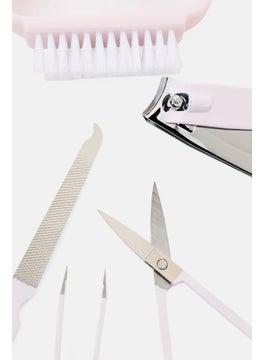 Muy Mucho 5 Pieces Stainless Steel Manicure Kit Set, Light Pink  - Image 3