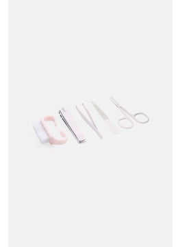 Muy Mucho 5 Pieces Stainless Steel Manicure Kit Set, Light Pink  - Image 2