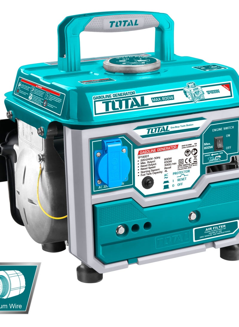 TOTAL - TOTAL Two Stroke Gasoline Generator 800 Watts 2HP TP18001 - Image 1