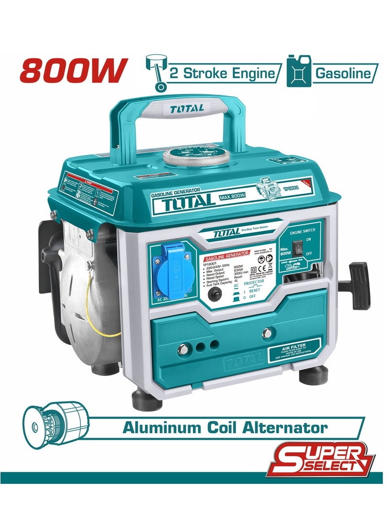 TOTAL - TOTAL Two Stroke Gasoline Generator 800 Watts 2HP TP18001 - Image 1