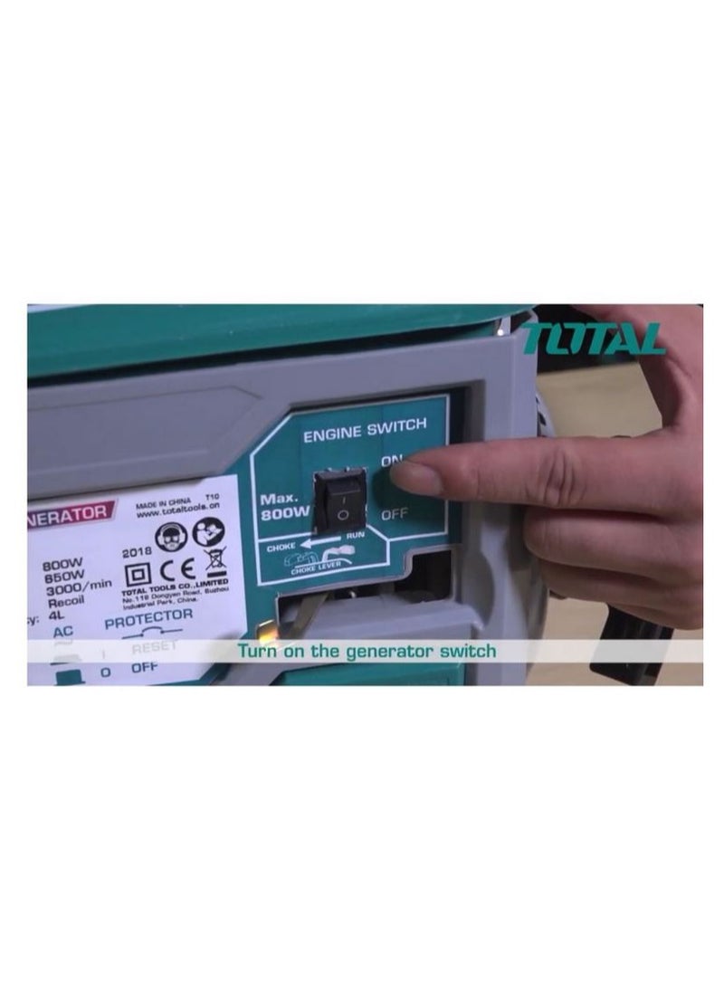 TOTAL - TOTAL Two Stroke Gasoline Generator 800 Watts 2HP TP18001 - Image 1