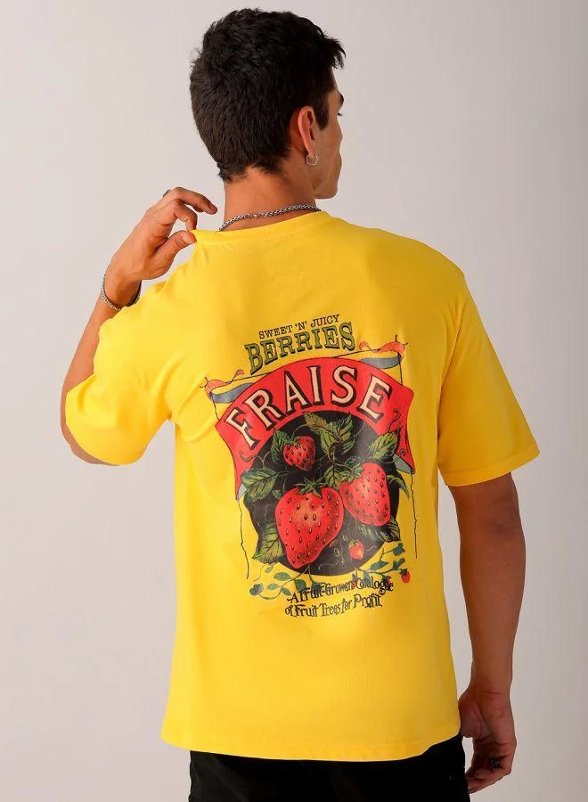 ذا انديان كراج كو Men Boxy Oversized Graphic Back Printed Round Neck Tshirt