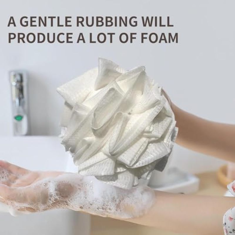 2-In-1 Exfoliating Loofah Washcloth - Multicolor Shower Scrubber for Home Bath & Shower Use - Image 2