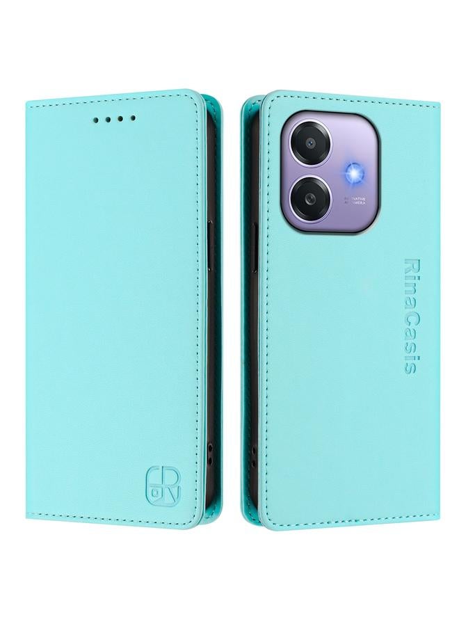 اس-توب جراب لهاتف OPPO A3x 5G / 4G / A3 5G / 4G RC01 جراب هاتف جلدي مزدوج الطي مزود بمغناطيس شفط RFID - Image 2