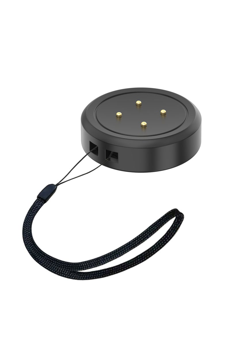 شاحن بديل أسود اللون مزود بحبل لساعة جوجل بيكسل الذكية 3/2، يعمل بمنفذ USB.