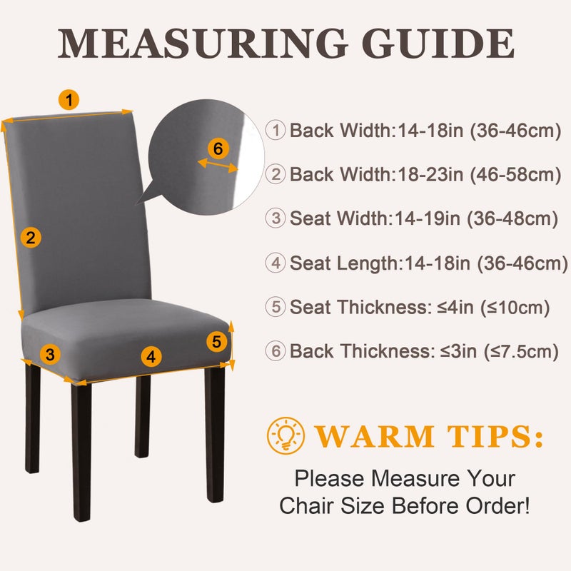 Sufdari Dining Chair Covers,Kitchen Cover,Parsons Slipcover,Spandex Protectors for Room Stretch Chairs Cover Set of 4 -Gray - Image 3