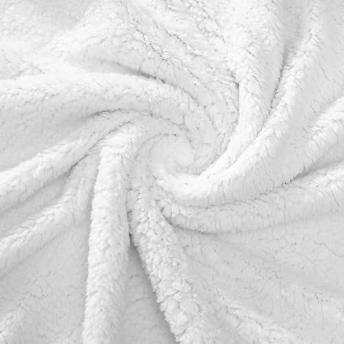 CottonFry Solid Fabric Cloth For Baby Photoshoot,Soft Toys Making,Art And Craft,Dresses,Jackets,Decoration Etc-1 Meter Length And 60+ Inch Pana(White Sherpa,30X30) - Image 1