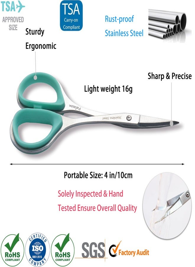 PAFASON Precise & Sharp Sewing Scissor Set 2 PC Curved Straight for DIY Quilting Embroidery Knitting Crafting Cross Stitch Crochet Thread Yarn Paper Fabric Detail Cutting Stainless Steel Safety Case - Image 5