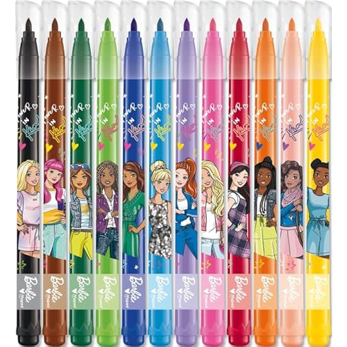 Barbie - FELT TIP PENS BARBIE X12 - BRIGHT COLOURS - FIXED SOFT TIP: Ø 2.8 MM - WRITING LENGTH > 220 M - Image 3