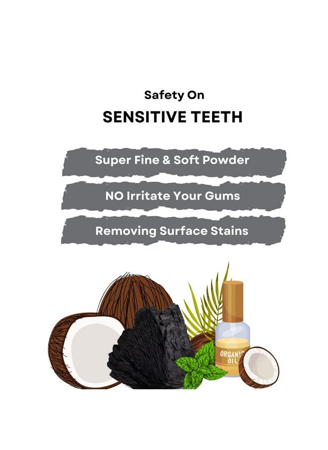 Aravi Organic Teeth Whitening Charcoal Powder - For Enamel Safe Teeth Whitening, Stain Remover, Freshens Breath - Suitable For All Type Teeth - 50 Gm  - Image 4