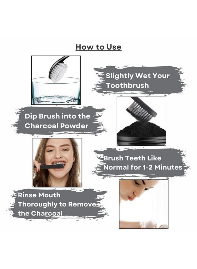 Aravi Organic Teeth Whitening Charcoal Powder - For Enamel Safe Teeth Whitening, Stain Remover, Freshens Breath - Suitable For All Type Teeth - 50 Gm  - Image 3