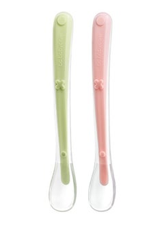 Babycare Babycare - Silicone Feeding Spoon Set Assorted 2 Pieces with Box – Soft, BPA-Free Weaning Spoons for Babies and Toddlers, Safety Approved  - Image 1