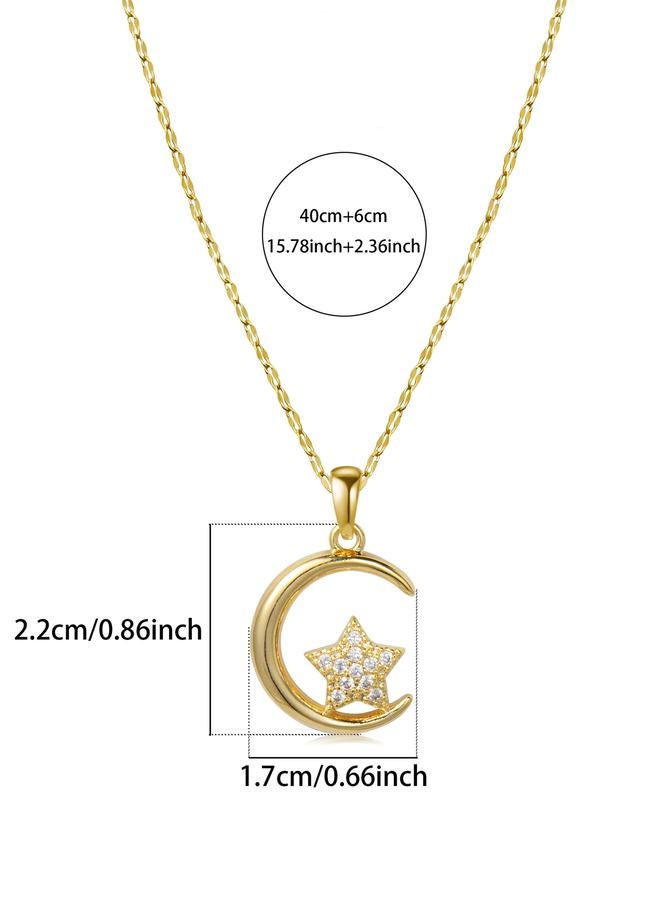 Take Two Embellished Star Moon Pendant Necklace - Image 3