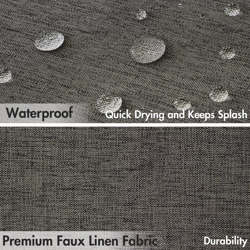 MIULEE Charcoal Grey Scalloped Shower Curtain Linen Textured with 12 Metal Hooks Cute Heavy Duty Washable Waterproof Thick Cloth Shower Curtains with Black Border for Bathroom Hotel Bathtub,W72*L72 - Image 4
