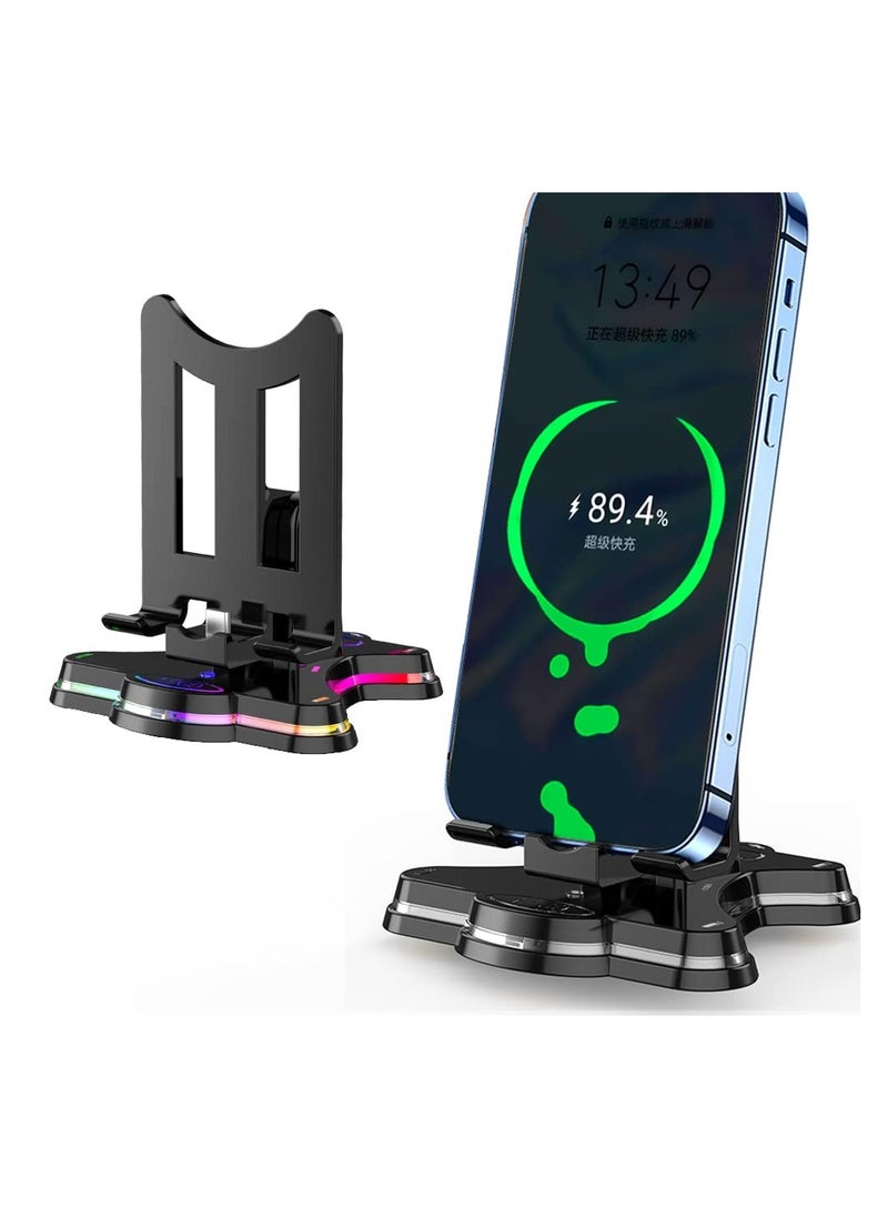 Adjustable Charger Stand for Nintendo Switch, Compatible with Switch Lite/OLED, Portable USB Type-C Charging Dock Station for Easy Plug and Play (Black)