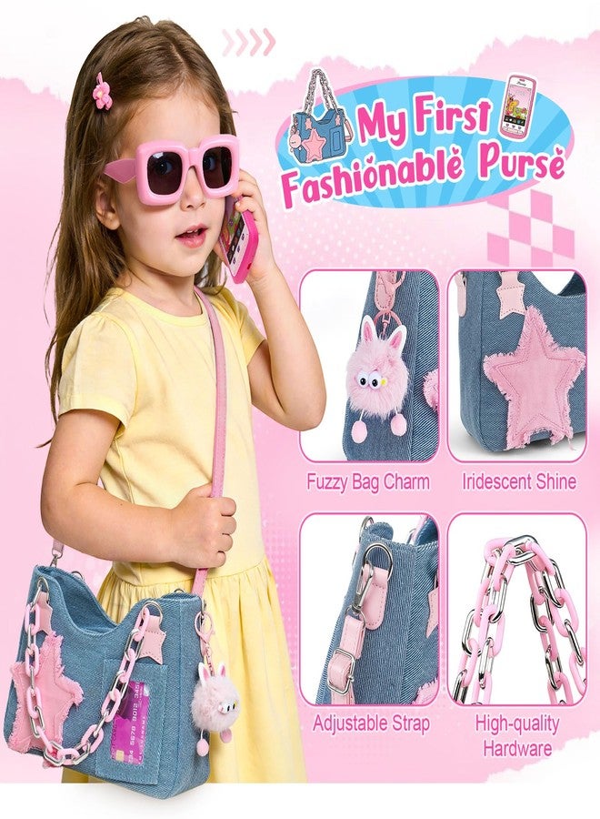 Toylink Toddler Purse for Little Girls, Pretend Play Makeup Toy Set for Toddlers 3-5 with Plushie/Phone/Wallet, My First Kids Purse Princess Birthday Gifts for 3 4 5 6 7 8 Year Old Baby Girl - Image 2