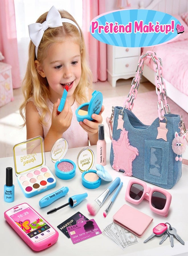 Toylink Toddler Purse for Little Girls, Pretend Play Makeup Toy Set for Toddlers 3-5 with Plushie/Phone/Wallet, My First Kids Purse Princess Birthday Gifts for 3 4 5 6 7 8 Year Old Baby Girl - Image 3