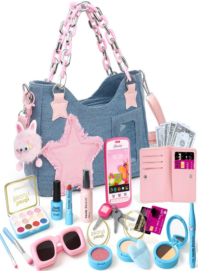 Toylink Toddler Purse for Little Girls, Pretend Play Makeup Toy Set for Toddlers 3-5 with Plushie/Phone/Wallet, My First Kids Purse Princess Birthday Gifts for 3 4 5 6 7 8 Year Old Baby Girl - Image 1