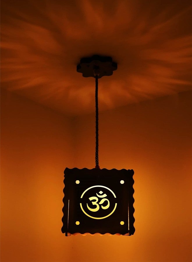 AMBVIN ® 537 Om Ceiling Hanging Lamp Indoor Decor Lights with Gold Bulb | for Home,Living Room, Pooja Ghar Pendant Lamp Shade - Image 1